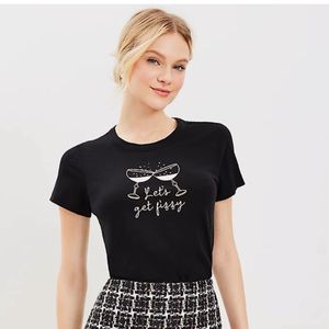 NWT🖤LOFT “Let’s get Fizzy” crewneck tee Sz Medium